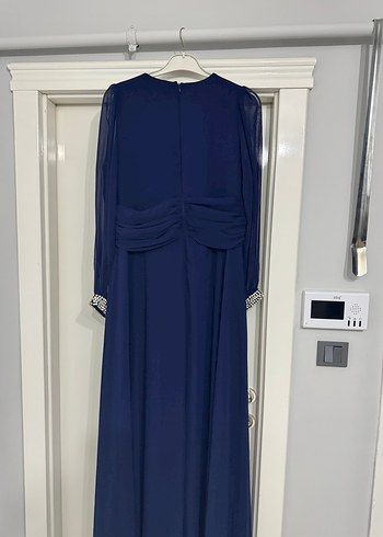 Kadın Lacivert Uzun Abiye Elbise - Görsel 5