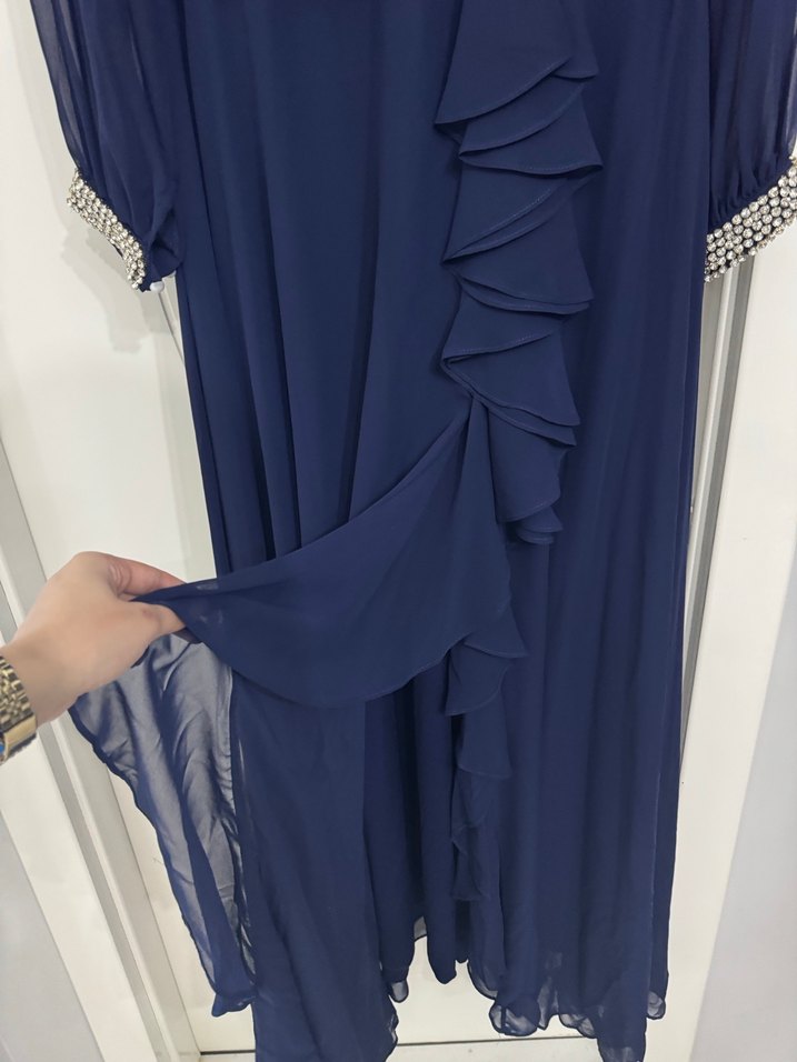 Kadın Lacivert Uzun Abiye Elbise - Görsel 3