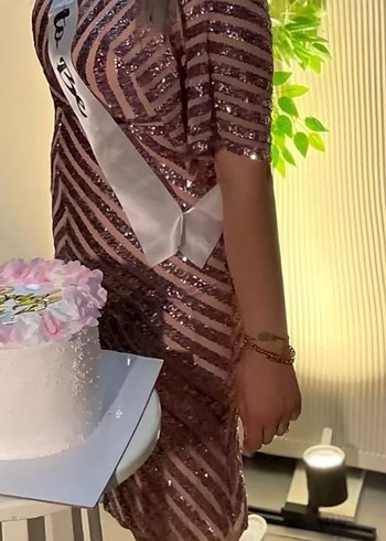 Bordo Parlak V Yaka Uzun Kadın Abiye Elbise - Görsel 9