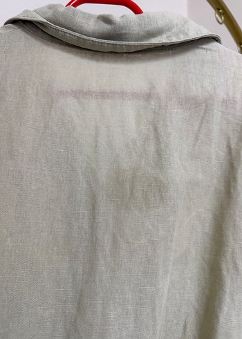 Bej Kısa Kollu Keten Tulum - Görsel 8