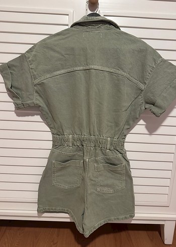 Düğmeli Kısa Denim Tulum - Görsel 4