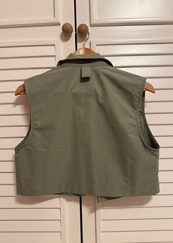 Düğmeli Kısa Haki Yelek - Görsel 4