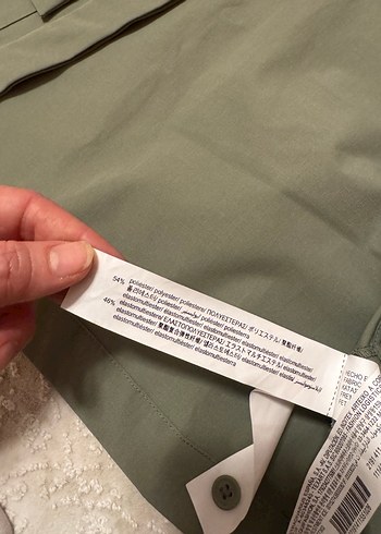 Düğmeli Kısa Haki Yelek - Görsel 7