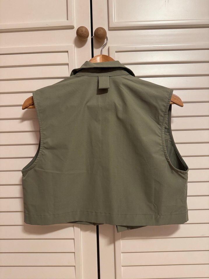 Düğmeli Kısa Haki Yelek - Görsel 4