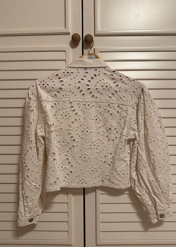 Nakışlı Beyaz Kadın Ceket - Görsel 2