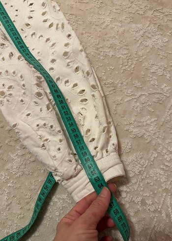 Nakışlı Beyaz Kadın Ceket - Görsel 8