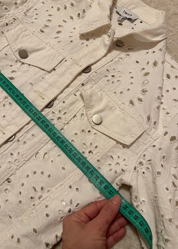 Nakışlı Beyaz Kadın Ceket - Görsel 6