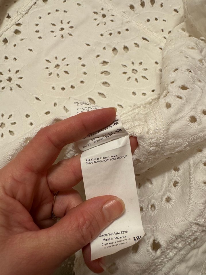 Nakışlı Beyaz Kadın Ceket - Görsel 5