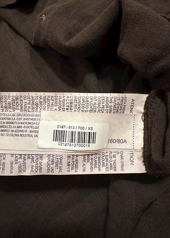 Düğmeli Kısa Kollu Kahverengi Keten Gömlek - Görsel 5