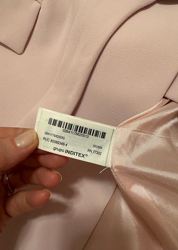 Pudra Renkli Kemerli Kadın Uzun Yelek Takım - Görsel 12