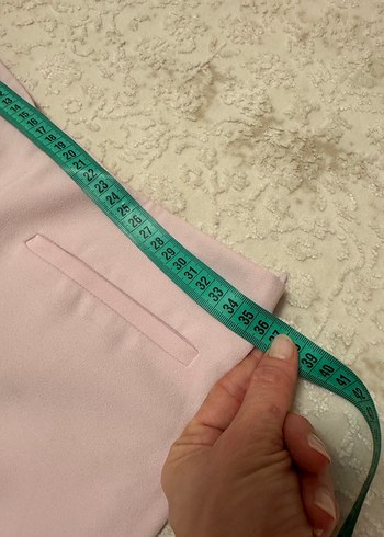 Pudra Renkli Kemerli Kadın Uzun Yelek Takım - Görsel 15