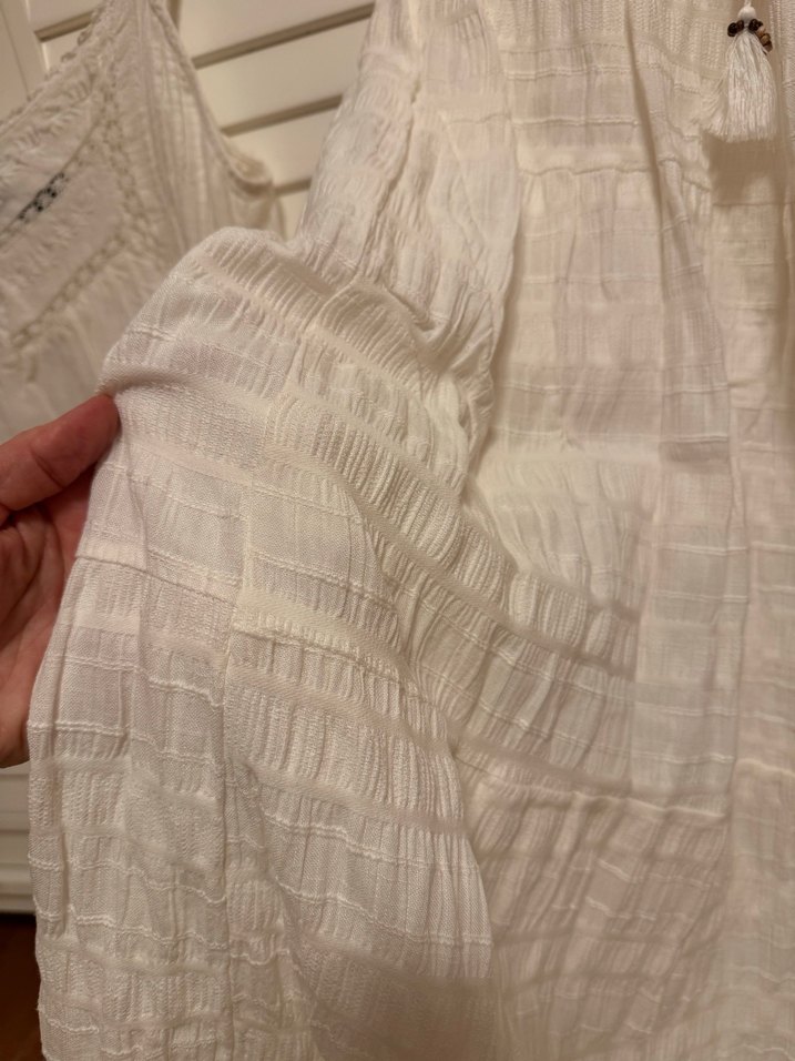 Beyaz Keten Bohem İkili Takım - Görsel 2