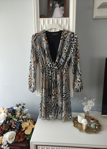 Bohem Tarz Mini Zebra Desenli Tunik