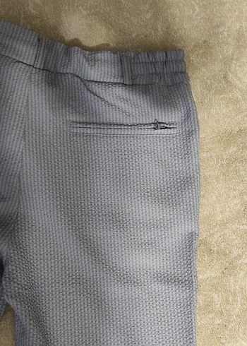 Düğmeli Gri erkek Kumaş Pantolon - Görsel 8