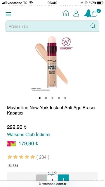 Maybelline göz altı kapatıcısı