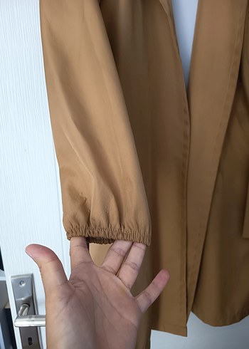 xl Beden Bej Uzun Kadın Trençkot