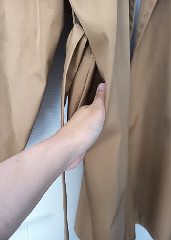 xl Beden camel Renk Bej Uzun Kadın Trençkot