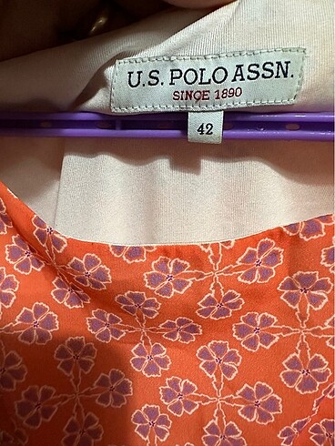 42 Beden turuncu Renk Us Polo elbise