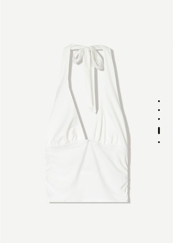 Bershka Beyaz V Yaka Kadın Bustiyer