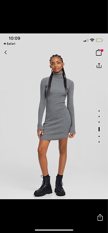 bershka dik yaka triko elbise