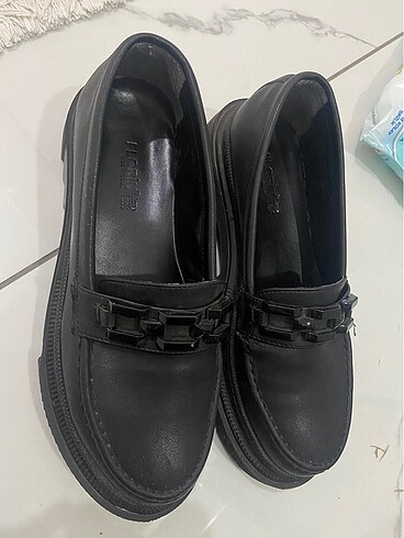 38 Beden siyah Renk Siyah loafer