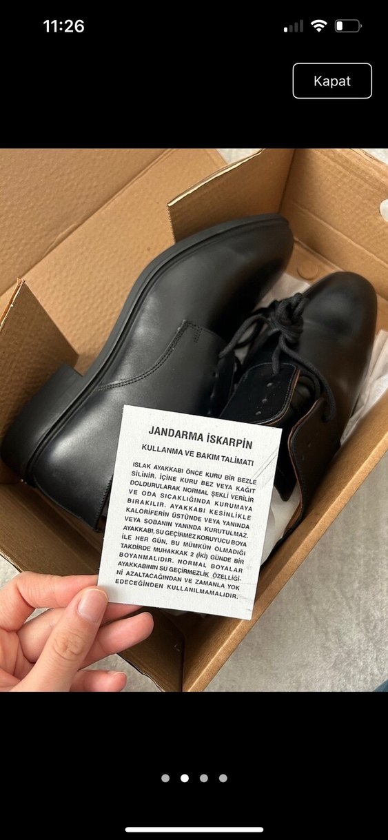 Siyah Klasik Erkek Deri Ayakkabı jandarma iskarpin - Görsel 2