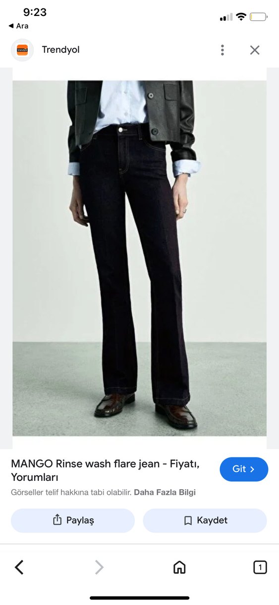 Mango rinse wash flare jean - Görsel 3