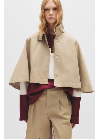 Pull and bear pelerin trençkot - Görsel 3
