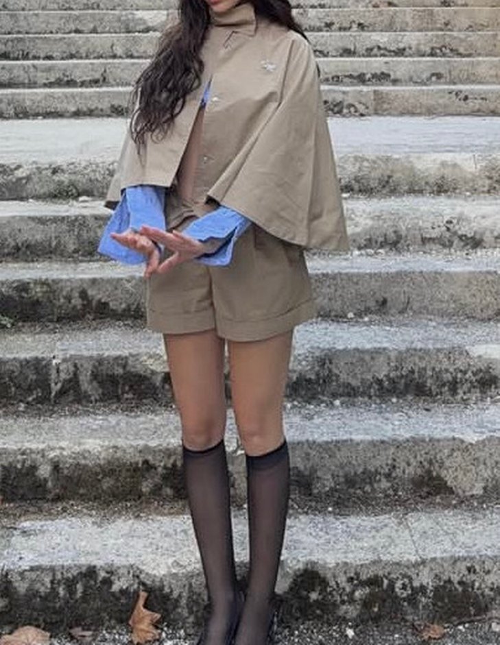 Pull and bear pelerin trençkot - Görsel 2