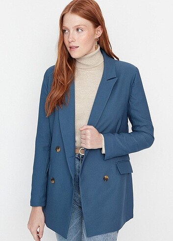 Mavi Blazer Ceket