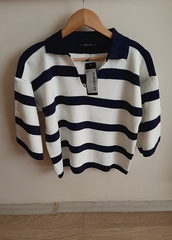 Lacivert Kapri Kol Yakalı Triko - Görsel 6