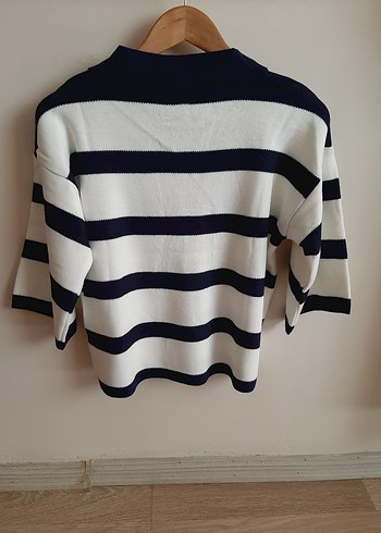 Lacivert Kapri Kol Yakalı Triko - Görsel 5