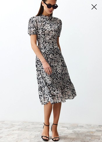 Aşırı Güzel Prenses Kol Midi Elbise - Görsel 2