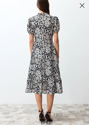 Aşırı Güzel Prenses Kol Midi Elbise - Görsel 3