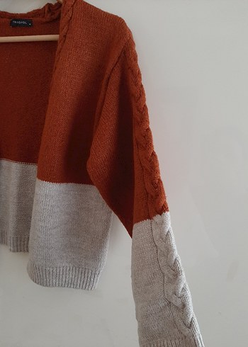 Tarçın Vizon Rengi Triko Hırka - Görsel 7