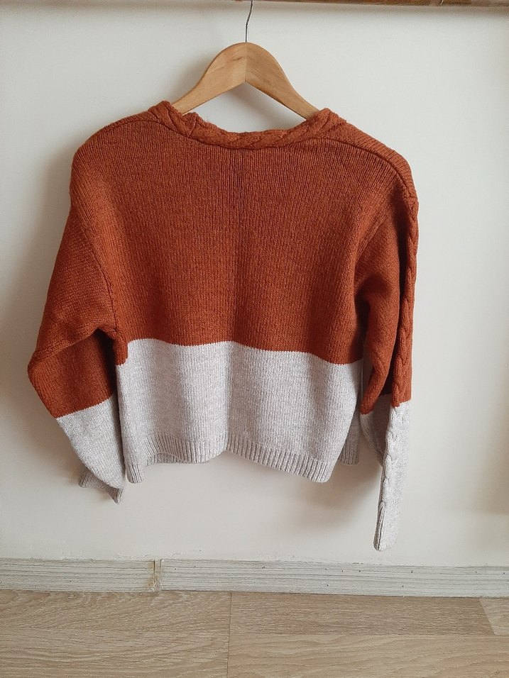 Tarçın Vizon Rengi Triko Hırka - Görsel 4