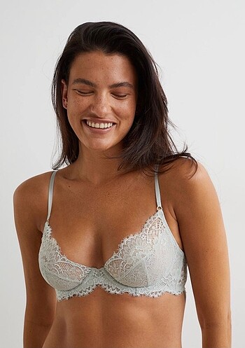 H&M Açık Adaçayı Yeşili Dolgusuz Balenli Sütyen