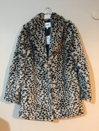 Leopar peluş mont