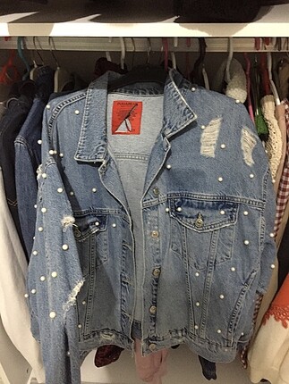 m Beden mavi Renk Pull and bear inci kot ceket