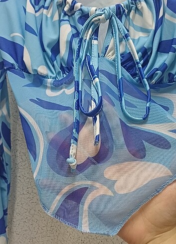 River Island Mavi tül crop