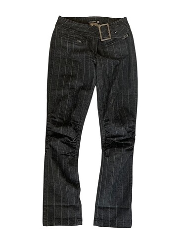 Dar drape detaylı vintage pantolon