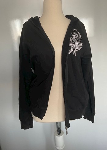 Diğer Gotik Siyah Kapusonlu Sweatshirt