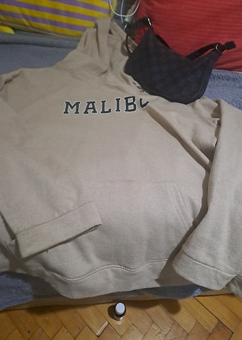 camel renk acık bej oversize sweatshirt bershka zara - Görsel 2
