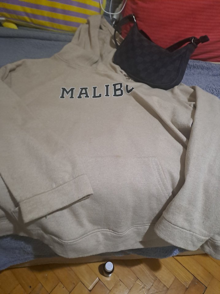 camel renk acık bej oversize sweatshirt   bershka zara - Görsel 2