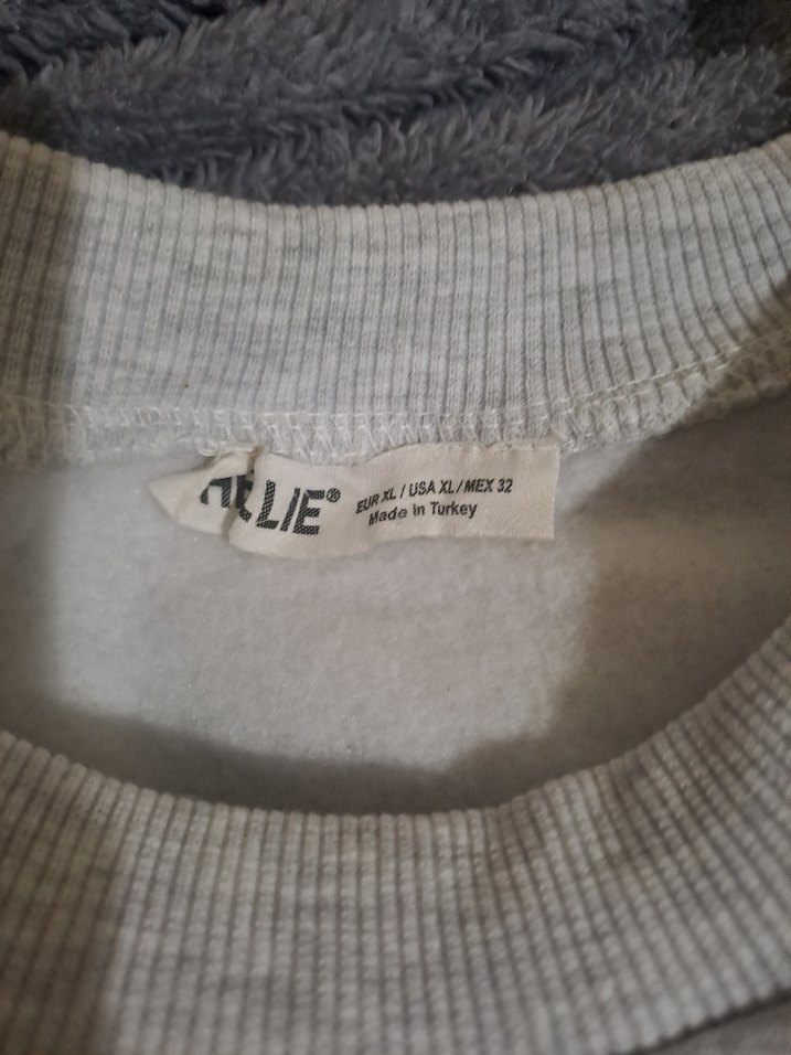 crop Gri Kadın Bisiklet Yaka Sweatshirt - Görsel 2