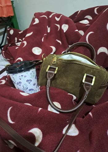 Kahverengi Süet Kadın Çanta - Görsel 5