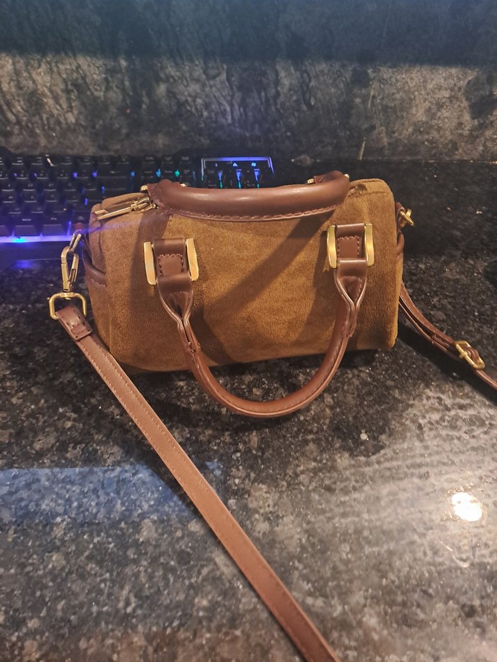 Kahverengi Süet Kadın Çanta - Görsel 3