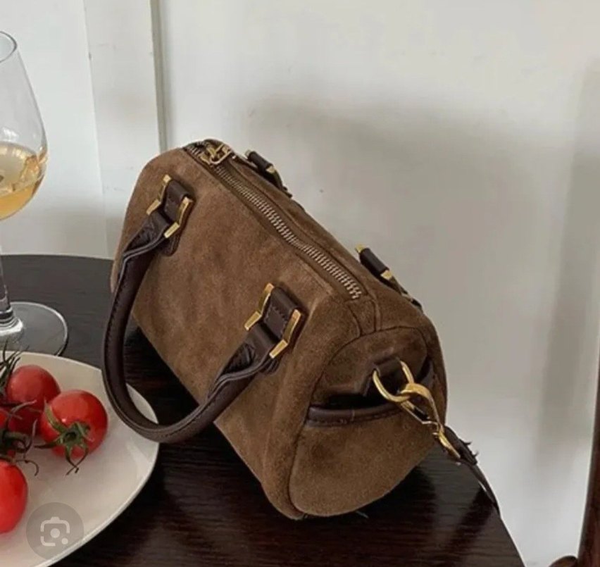 Kahverengi Süet Kadın Çanta - Görsel 2