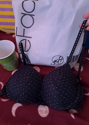 Siyah Puantiyeli taşlı Gotik Sütyen defacto - Görsel 2