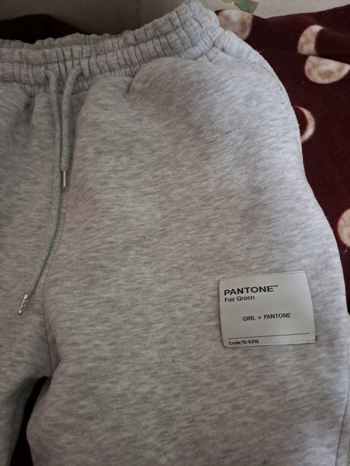 Gri ipli Kadın  Eşofman Altı - Görsel 3